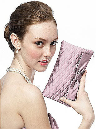 Quilted Clutch in Matte Satin