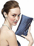 Iridescent Taffeta Quilted Clutch Handbag