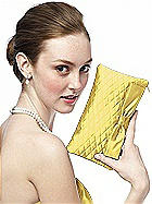 Iridescent Taffeta Quilted Clutch Handbag
