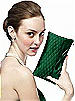 Iridescent Taffeta Quilted Clutch Handbag