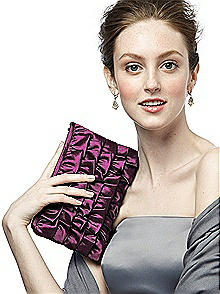 Ruffle Clutch Handbag in Iridescent Taffeta