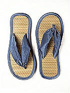 Iridescent Taffeta Flip Flops