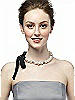 Faux Pearl and Rhinestone Ribbon Necklace