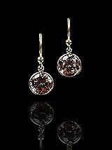 18K Gold Vermeil  Solitaire Bezel Drop Earrings