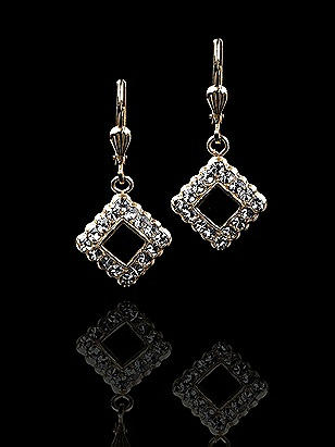 La Vie Parisienne Antique 14K Gold Plated Diamond Drop Earrings