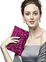 Peau De Soie Ruffle Clutch
