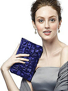 Peau De Soie Ruffle Clutch