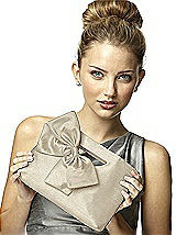 Dupioni Clutch with Interchangeable Bow