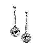 Drop Flower CZ Solitaire Earrings