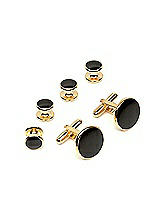 Men's Enamel Inlay Cuff Link and Stud Set