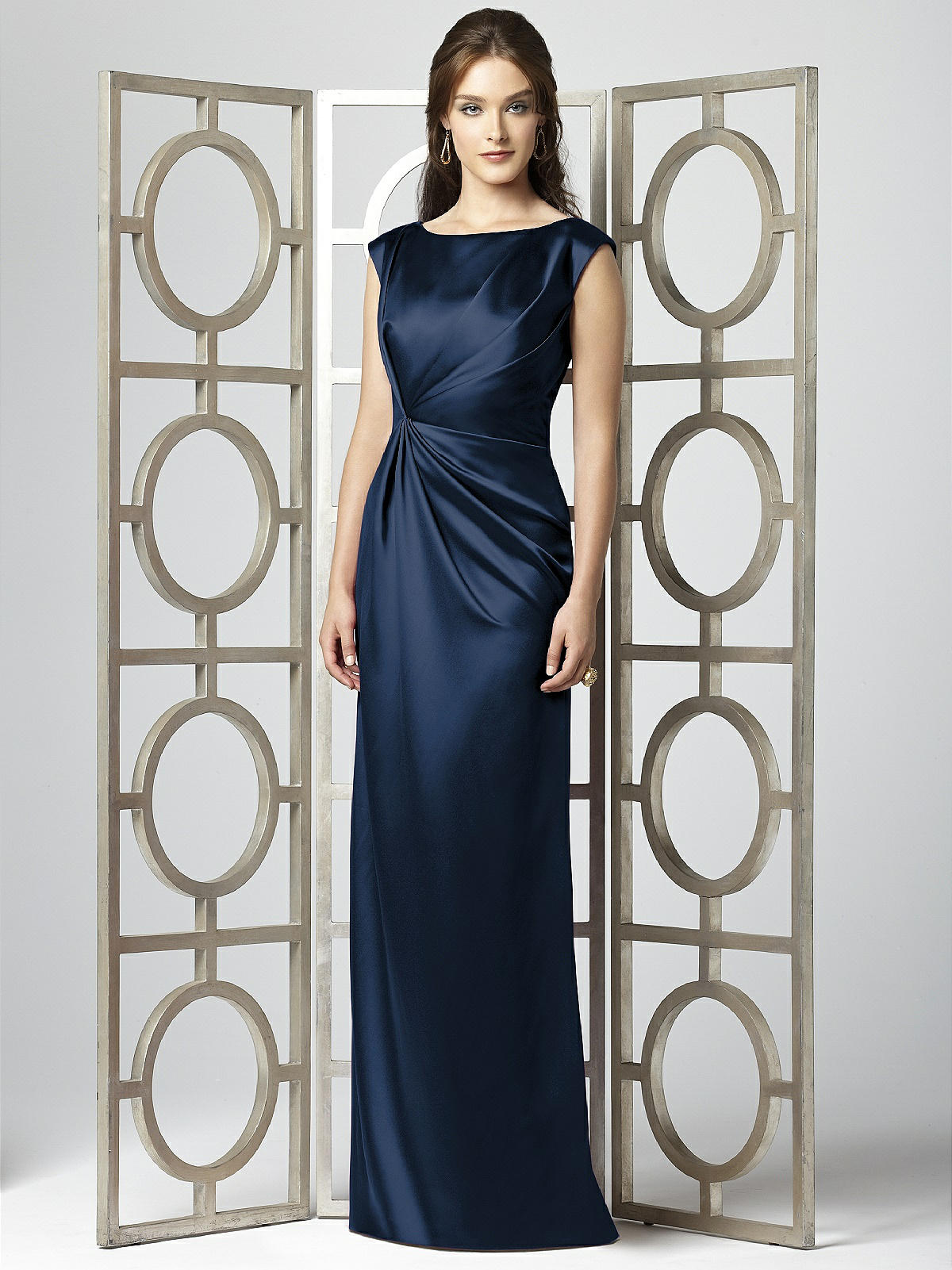 Midnight blue bridesmaid dress in satin 