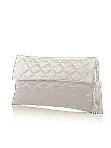 Quilted Envelope Clutch with Tassel Detail