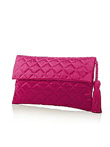 Quilted Envelope Clutch with Tassel Detail