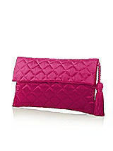 Quilted Envelope Clutch with Tassel Detail