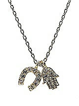 Good Luck Hamsa and Horseshoe Charm Necklace