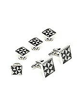 Enamel Cufflink and Tuxedo Studs Set