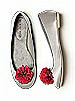 Crinkle Chiffon Flower Pom Pom Shoe Clip