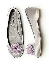 Crinkle Chiffon Flower Pom Pom Shoe Clip
