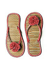 Pom Pom Flower Trimmed Bridesmaid and Bridal Flip Flop