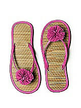 Pom Pom Flower Trimmed Bridesmaid and Bridal Flip Flop