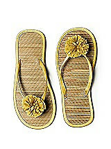 Pom Pom Flower Trimmed Bridesmaid and Bridal Flip Flop