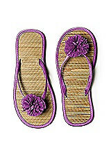 Pom Pom Flower Trimmed Bridesmaid and Bridal Flip Flop