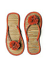 Pom Pom Flower Trimmed Bridesmaid and Bridal Flip Flop