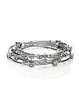 Crystal & Silver Stack Bracelet Set - 6 Pieces