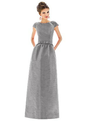 Vintage Evening Dresses Special Order Cap Sleeve V-Back Maxi Dress with Pockets $242.00 AT vintagedancer.com
